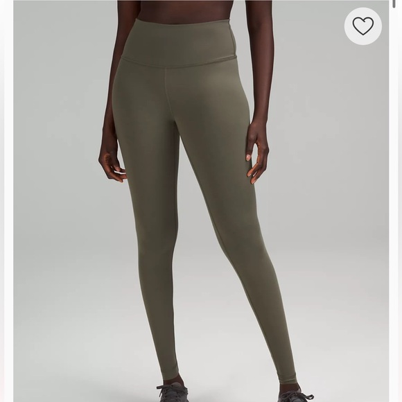 NWOT lululemon Align High-Rise Pants in a dark olive green color size 10